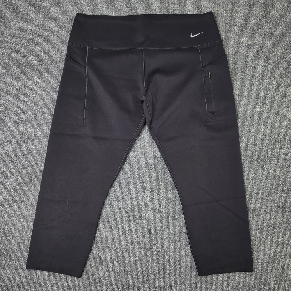 Nike Go Firm Support High Waisted Leggings Women's XXL Black Dri-FIT Cropped